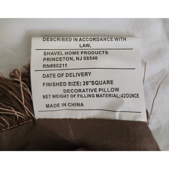 PILLOW SHAMS/COVERS-SHAVEL-Square-Rich Colors-Gold Red-Fringe Edge-26"x26" - Picture 8 of 14